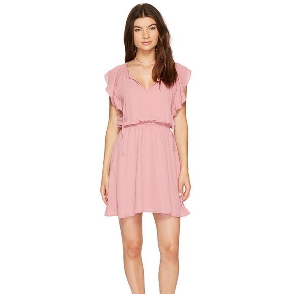 BB Dakota Adrienn Dusty Rose Fit & Flare Dress XS - Picture 9 of 11